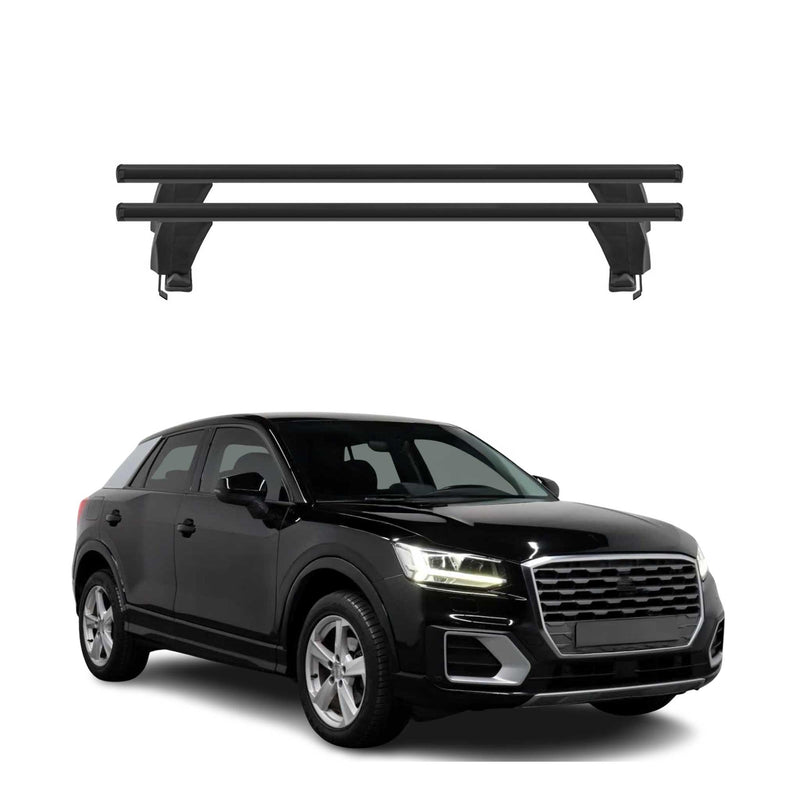 Menabo Dachträger Grundtäger für Audi Q2 2017-2025 50kg Aluminium Schwarz 2 tlg