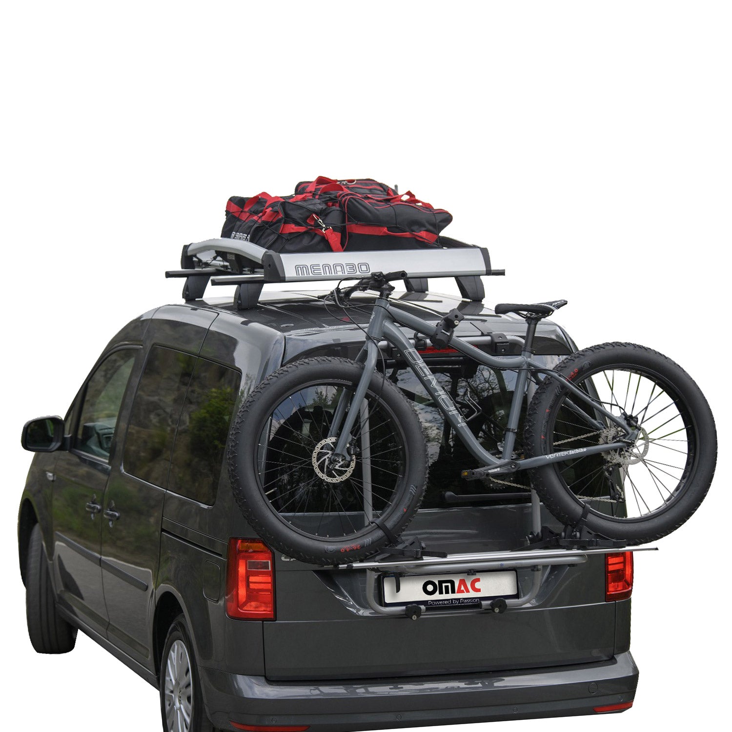 fahrrad heckklappenträger für e bikes Menabo Fahrradträger für VW Caddy V 2020-2026 Heckklappenträger 3 Fahrräder