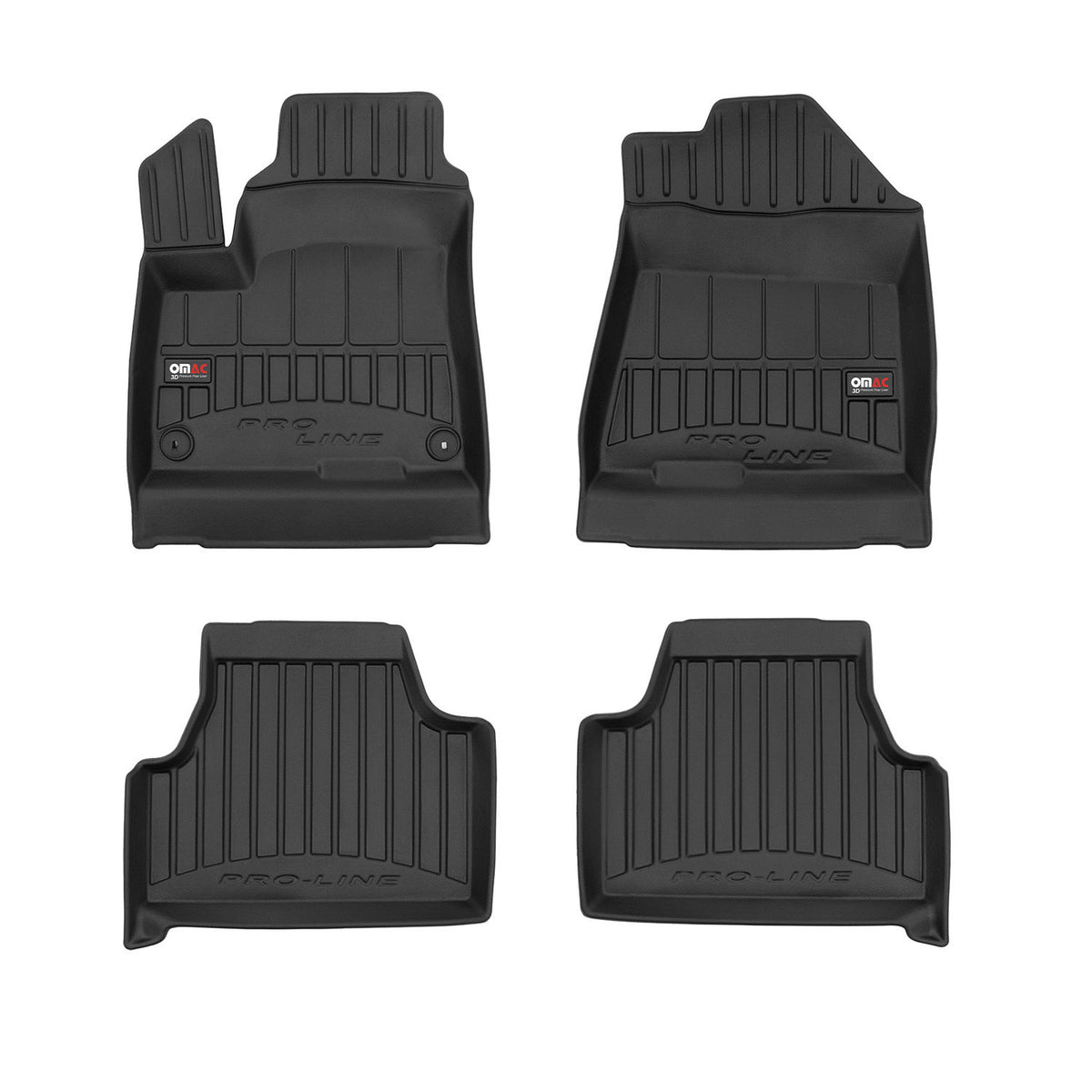 OMAC Gummi Fußmatten für Kia Soul EV 2020-2024 Premium TPE Automatten Schwarz 4x