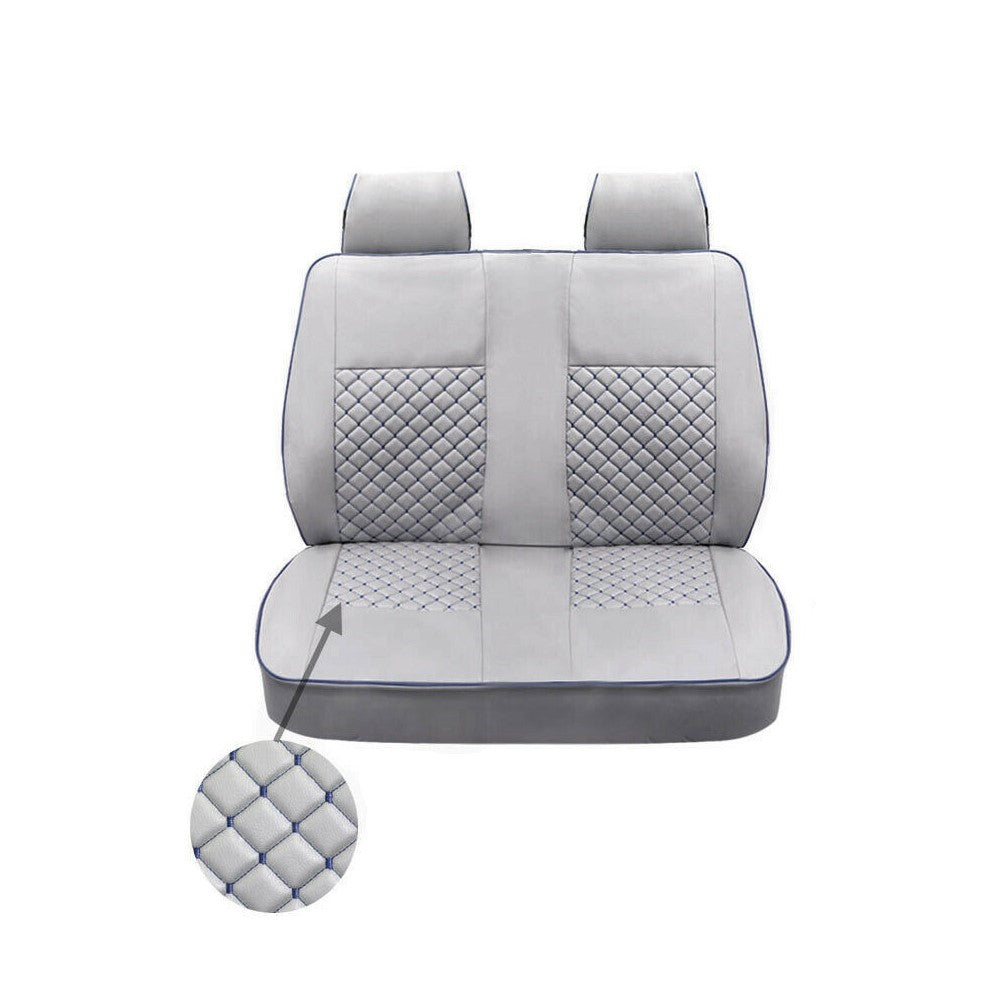 Sitzbezug Kunstleder Sitzbezüg Grau Leder 2 Sitze für VW T5 T6 Caravel