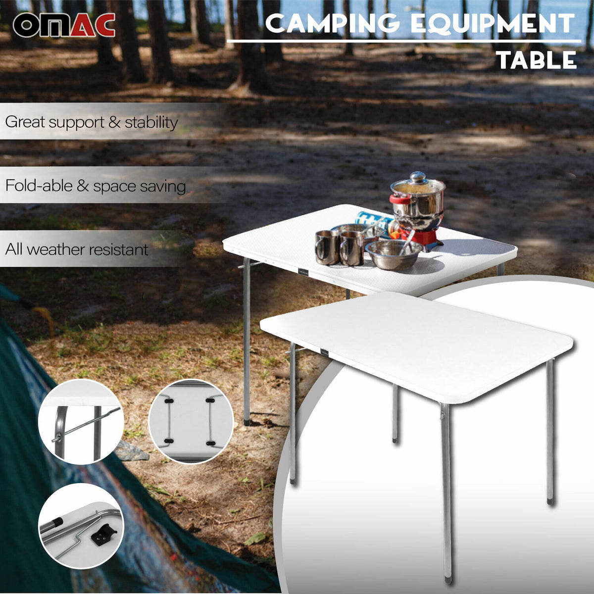 Klappbare Tisch Portable Indoor-Outdoor BBQ Picknick Party große weiße Camp Tisc