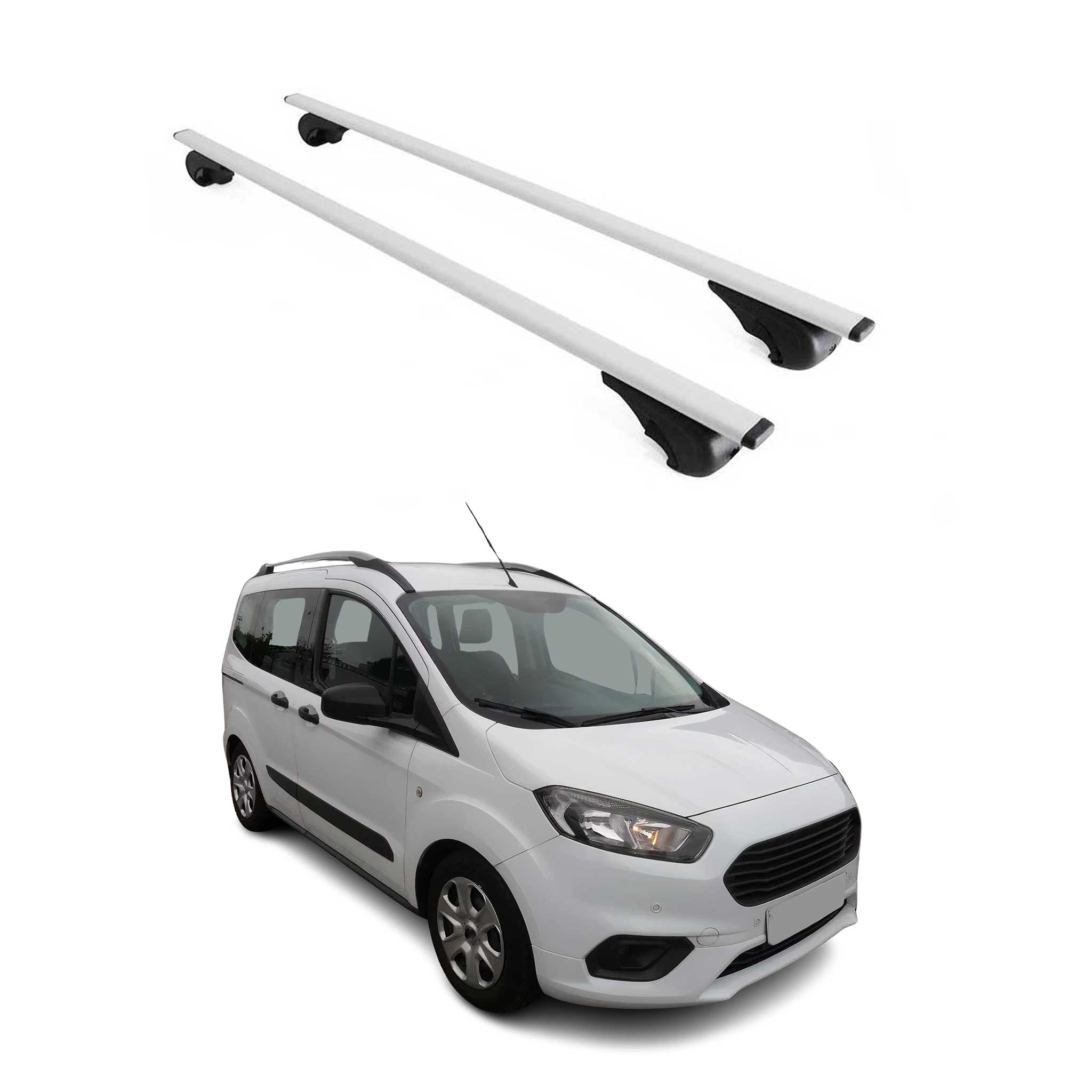 Dachträger Grundtäger für Ford Courier 2014-2023 75kg Metall Silber 2 tlg
