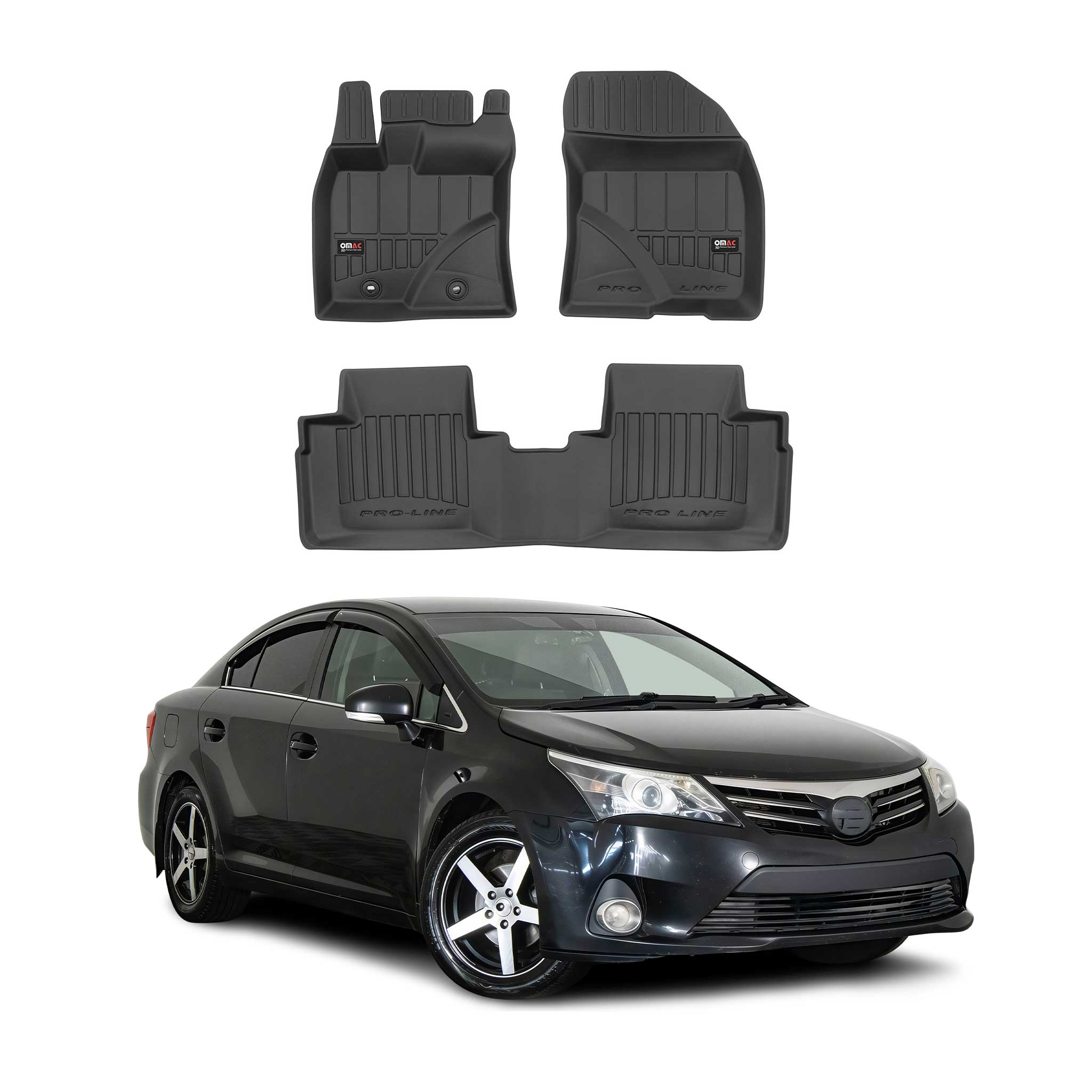 OMAC Gummi Fußmatten für Toyota Avensis 2009-2018 Premium TPE Automatten 3tlg