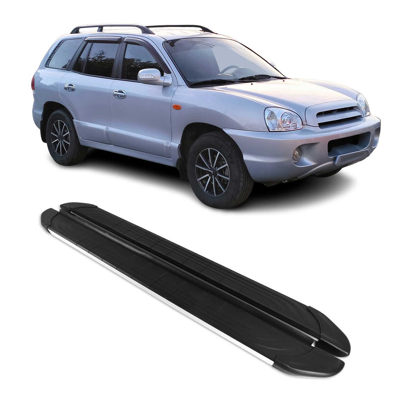 Trittbretter Seitenschweller für Hyundai Santafe 2006-2012 Alu Schwarz Grau