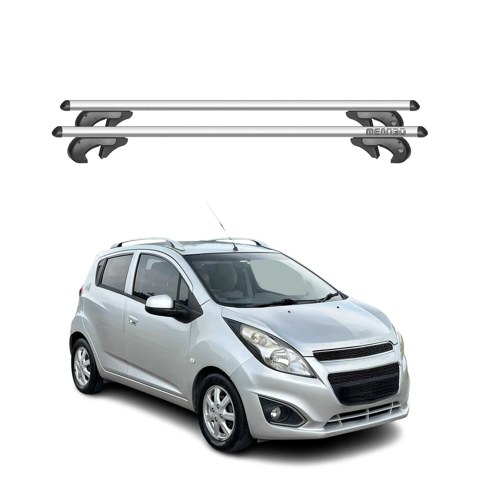 Menabo Dachträger für Chevrolet Spark M300 / Spark GT 2009-2015 Alu Grau 2x