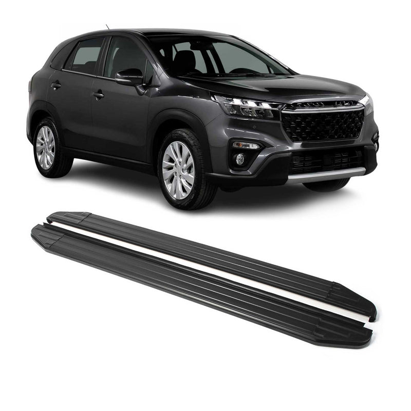 Trittbretter Seitenschweller für Suzuki SX4 2015-2025 ABE Schwarz Alu