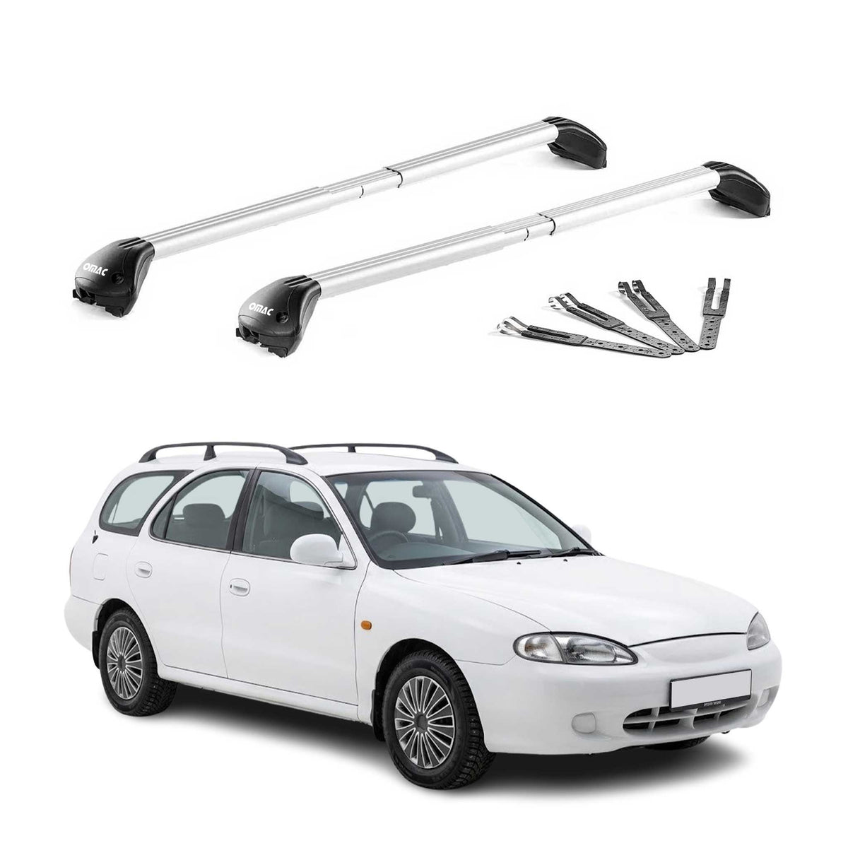 Dachträger Grundtäger für Hyundai Lantra mk2 Kombi 1995-2000 Alu Grau 2x ABE