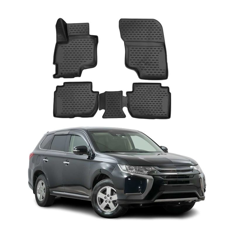 OMAC Gummimatten Fußmatte für Mitsubishi Outlander PHEV 2014-2019 TPE Schwarz 4x