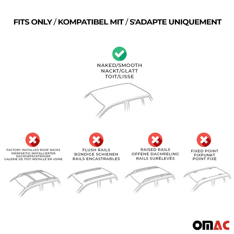 Menabo Stahl Dachträger Gepäckträger für Mitsubishi L200 2014-2024 Grau 2x