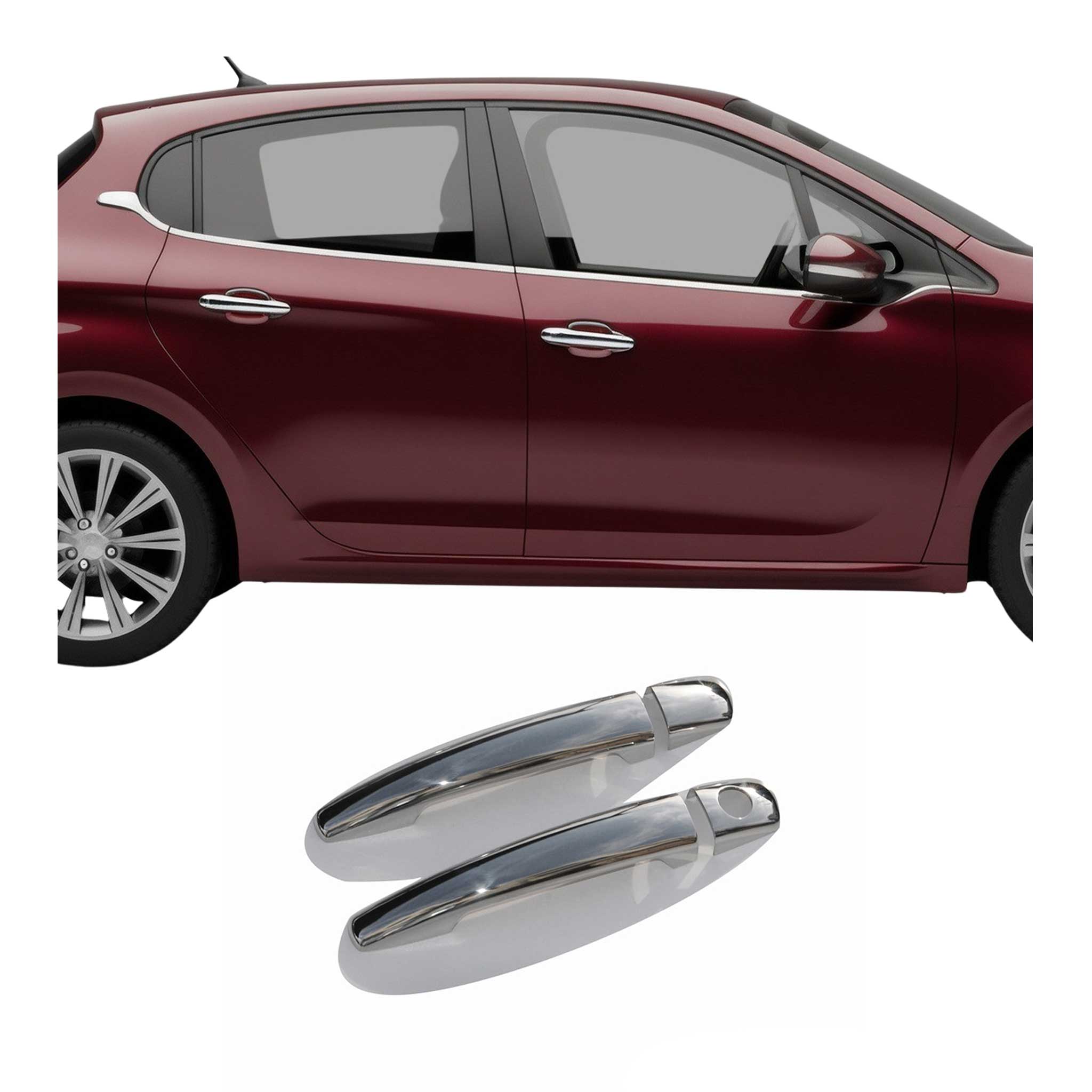 Chrom Türgriff Blende für Peugeot 207 2006-2015 2-Tür Edelstahl 4tlg