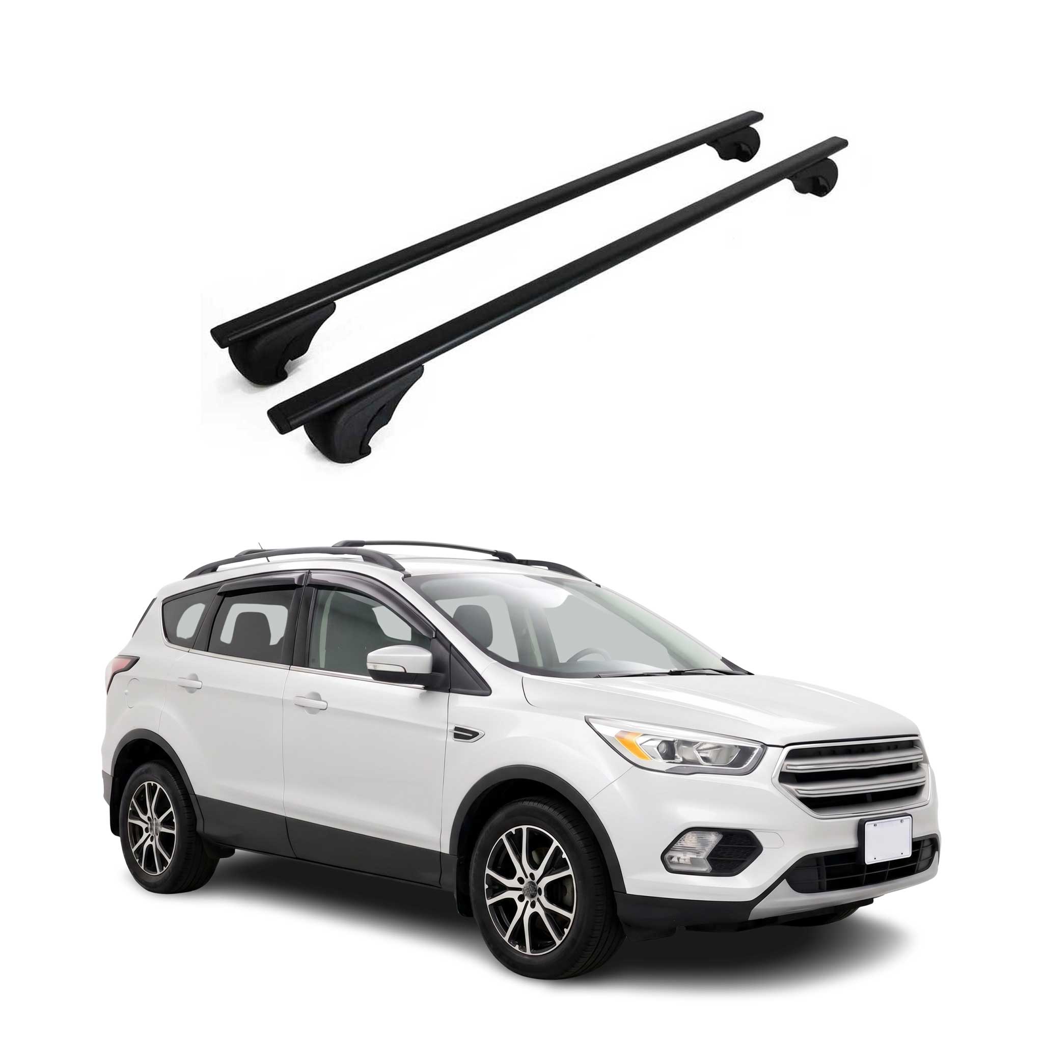 Dachträger Grundträger für Ford Kuga II 2012-2019 Metall Schwarz 2tlg