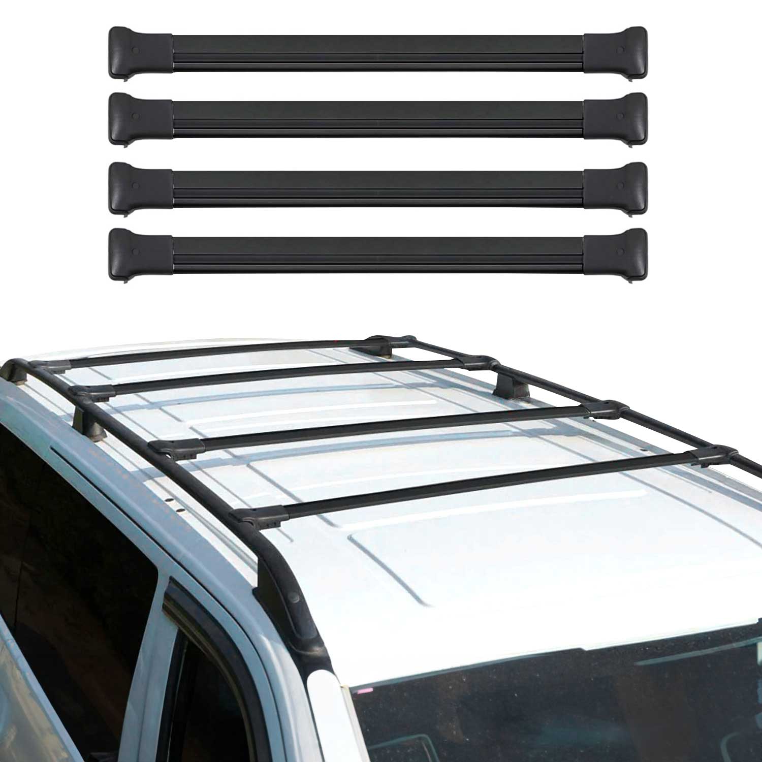 Dachträger für Opel Vivaro C / Zafira Life 2019-2026 75kg Aluminium Schwarz 4x