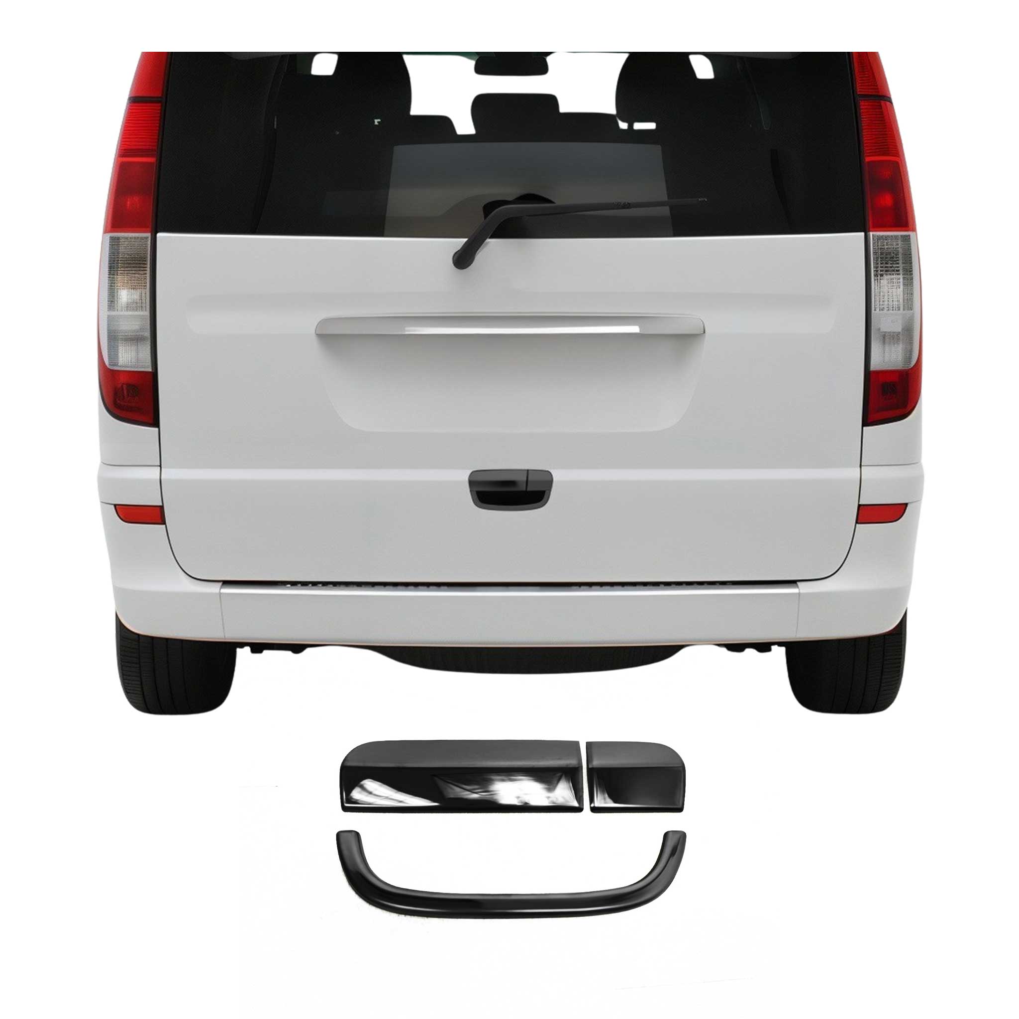 Heckklappe Kofferraumöffner Griff für Mercedes Viano 2003-2014 Edelstahl Dunkel