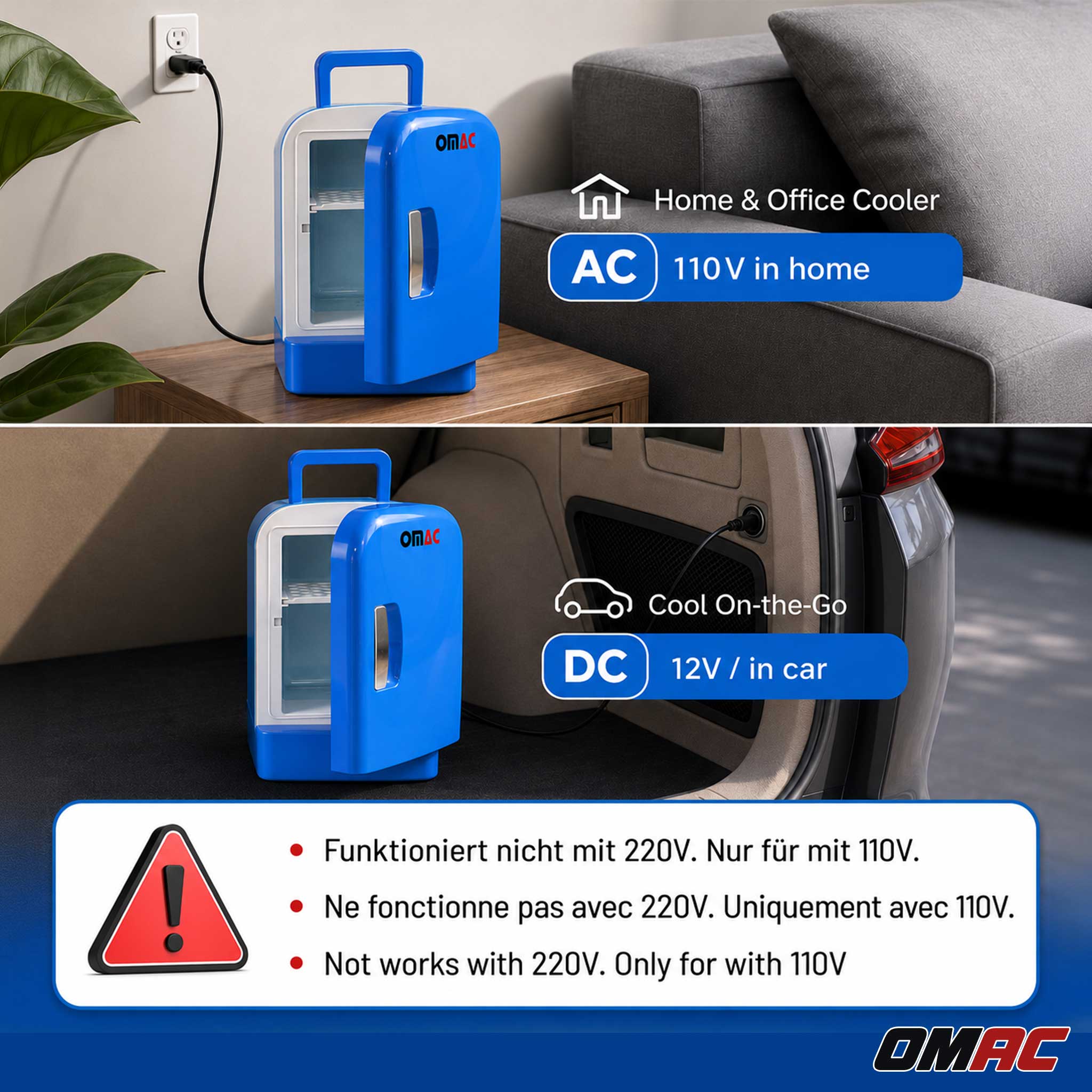 Mini Kühlschrank 4 Liter Kühler & Wärmer 12V DC Portable für Auto