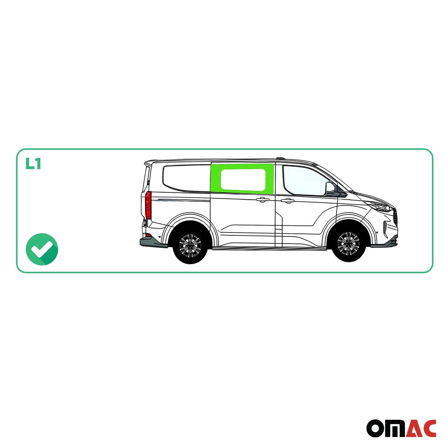 Seitenfenster Vorne für Ford Transit Custom V710 2023-2026 Rechts L1 L2 Dunkel
