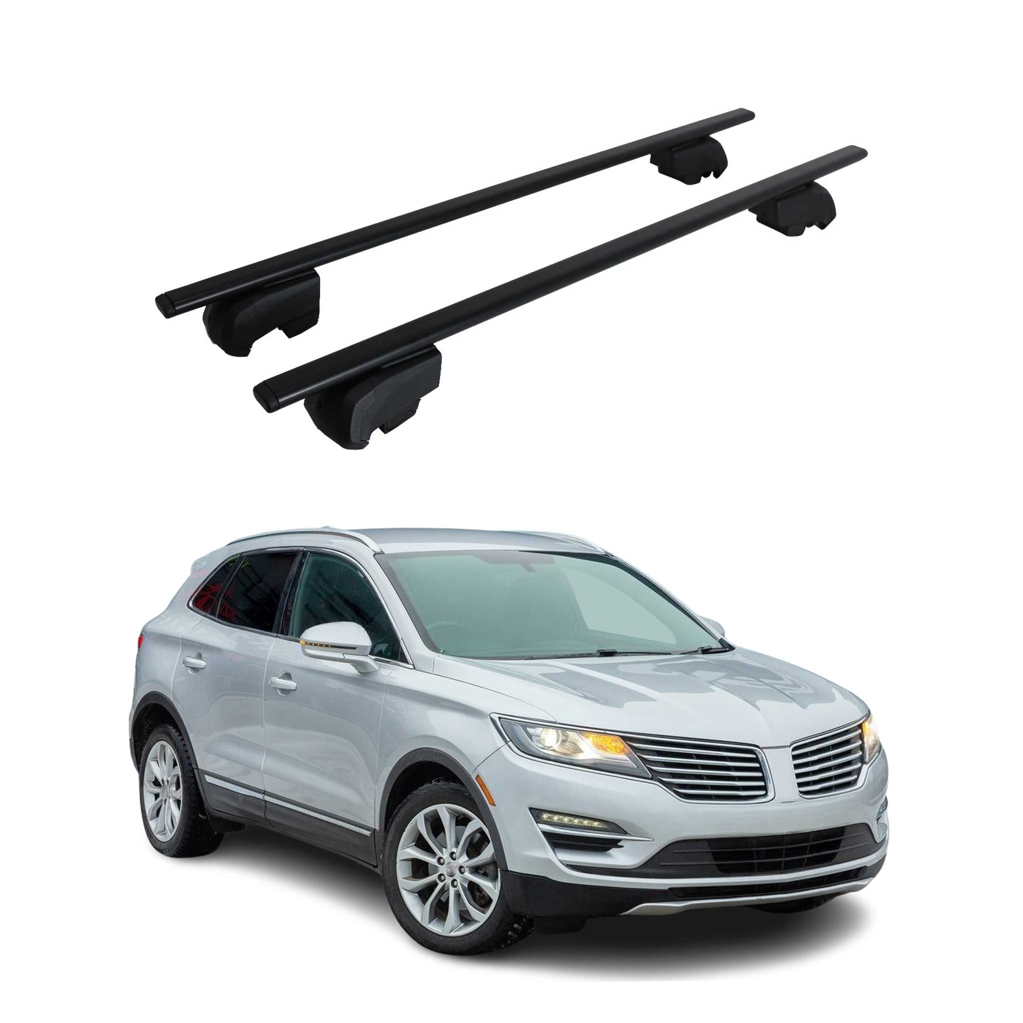 Dachträger Grundtäger für Lincoln MKC 2015-2019 75kg Metall Schwarz 2 tlg