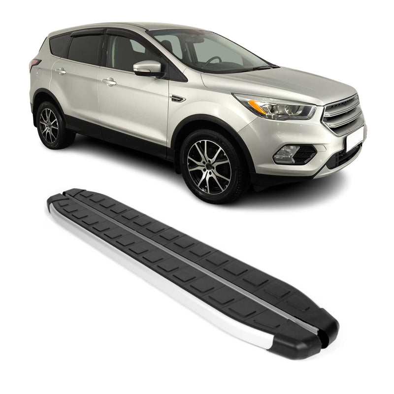 Seitenschweller Seitenbretter Trittbretter für Ford Kuga 2013-2019 Alu Schwarz