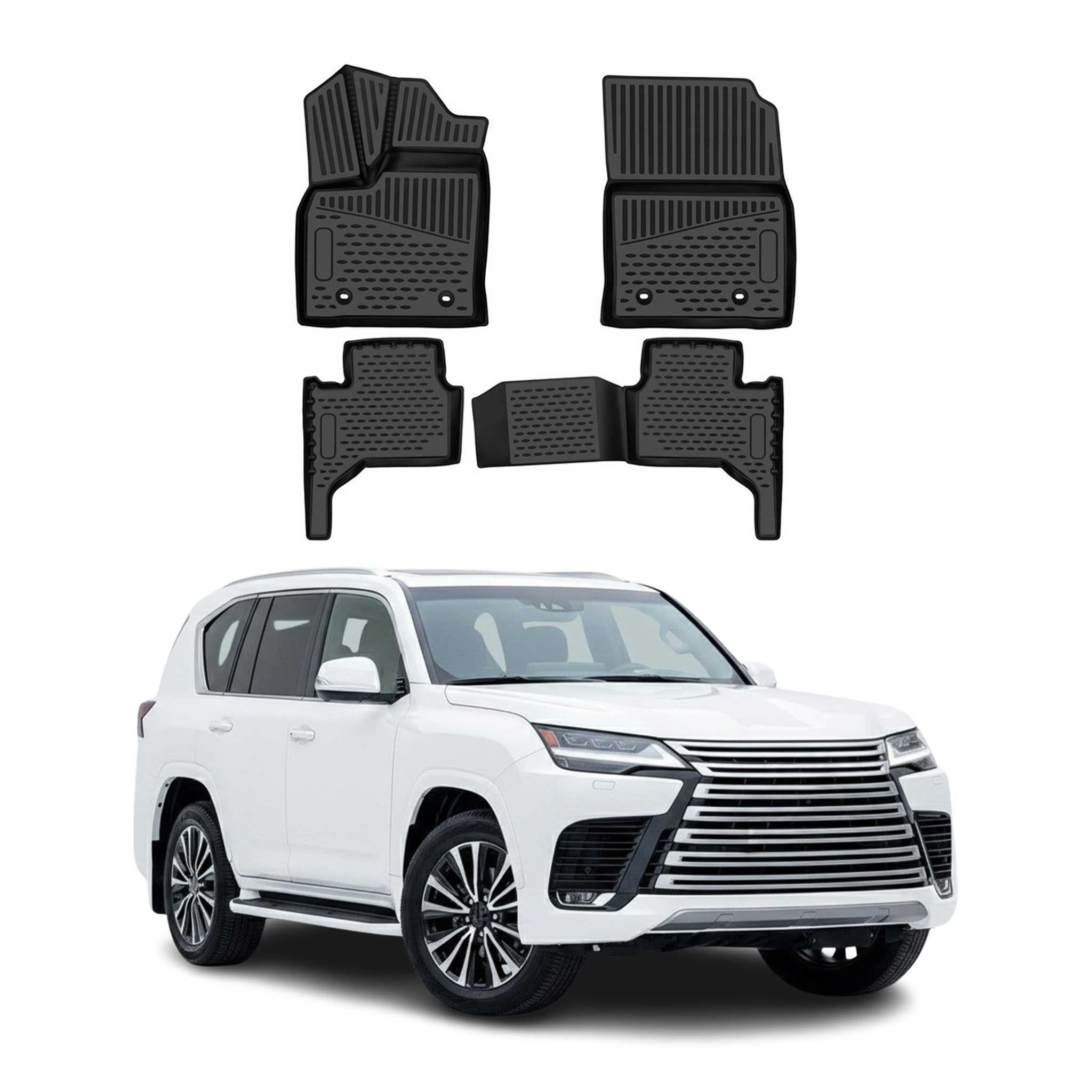 OMAC Gummimatten Fußmatten für Lexus LX600 Vip 2022-2026 TPE Schwarz 4tlg