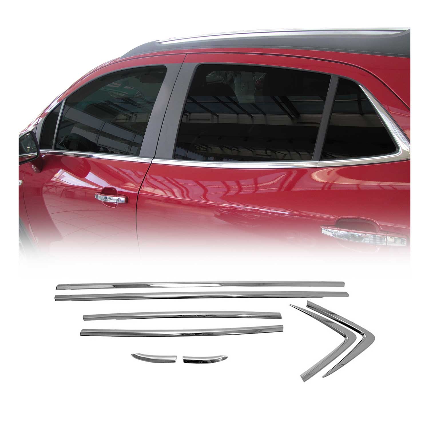 Fensterleisten Zierleisten für Opel Mokka 2012-2016 Edelstahl Chrom 8tlg