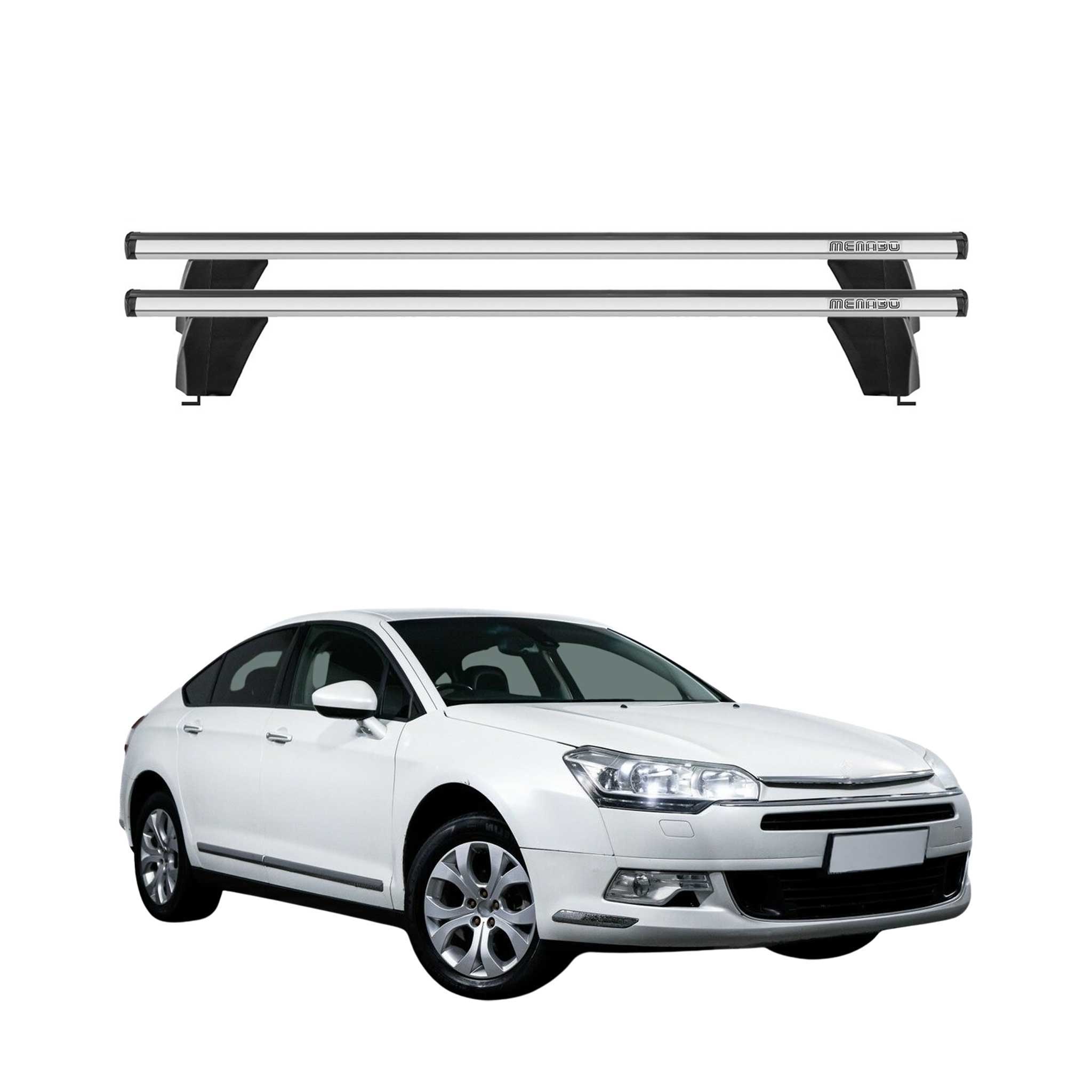 Menabo Dachträger Grundtäger für Citroen C5 2007-2017 75kg Alu Silber 2 tlg