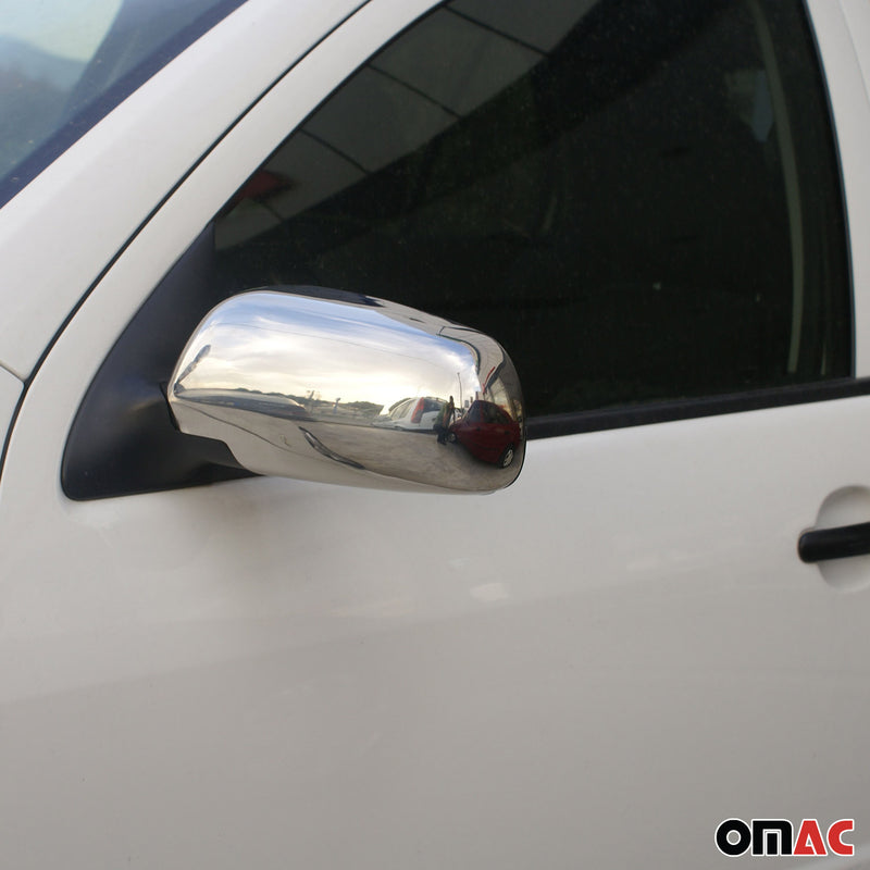 Spiegelkappen Spiegelabdeckung für Skoda Fabia 1999-2007 Edelstahl Silber 2tlg