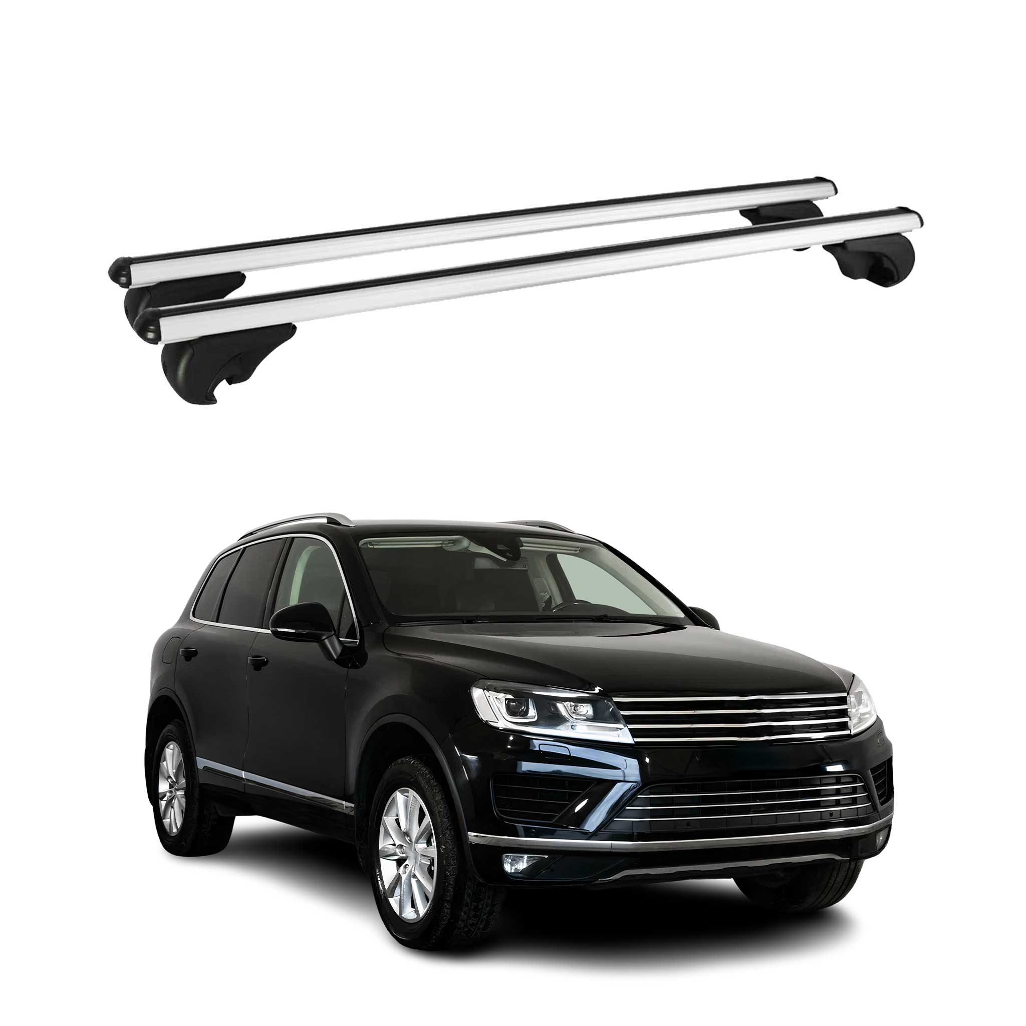 Dachträger Grundtäger für VW Touareg 2010-2018 75kg Aluminium Silber 2 tlg