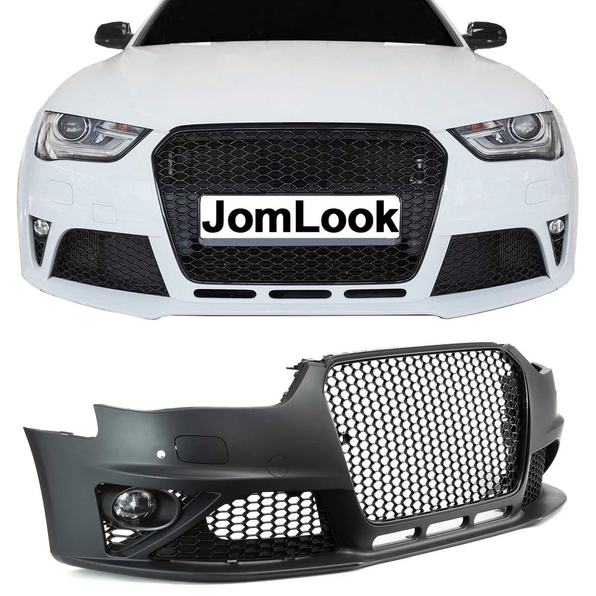 JOM Frontstoßstange für Audi A4 B8 8K Facelift Wabengrill Nebler (SRA/PDC) Sport