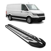 Trittbretter Seitenschweller für VW Crafter 2017-2026 L1 Silber Schwarz 2 tlg