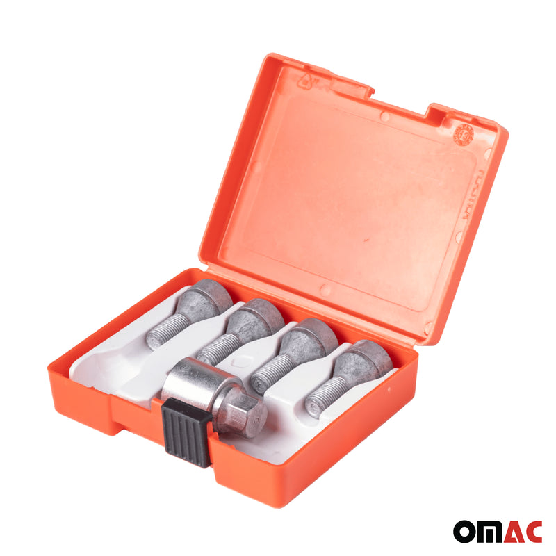 Radschloss Satz für Fiat Grande Punto / Croma / Punto Evo ab 2005 Silber M12X1.5