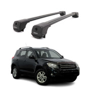 Dachträger Grundträger für Toyota RAV4 III 2006-2012 Aluminium 75kg Schwarz 2tlg
