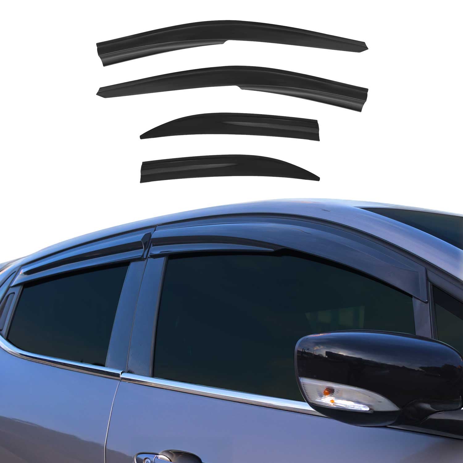 4x Windabweiser Regenabweiser für Toyota Camry XV50 2011-2015 Acryl Dunkel