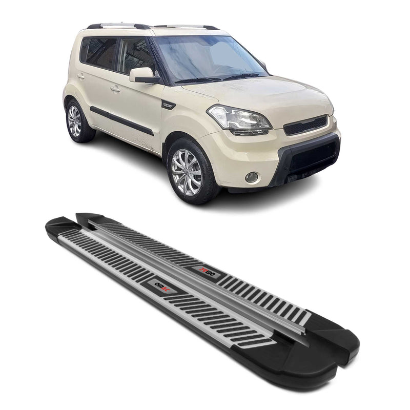 Trittbretter Seitenbretter Seitenschweller für Kia Soul 2008-2014 Alu Schwarz