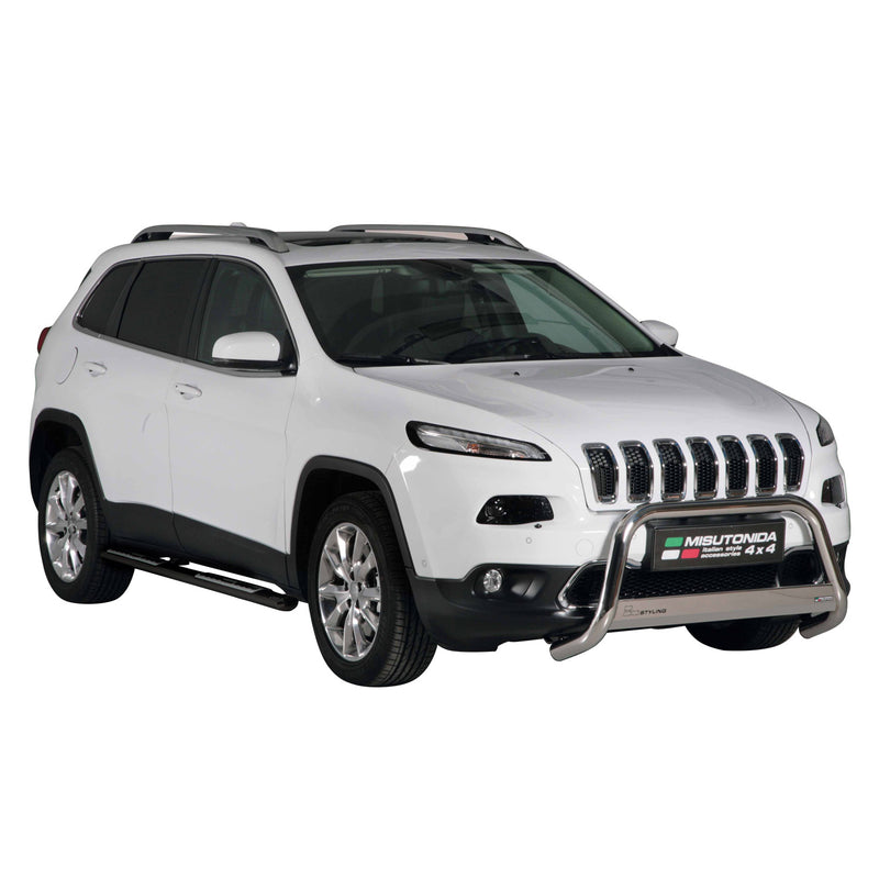 Edelstahl Seitenschweller Schwellerrohre für Jeep Cherokee 2013-2018 Schwarz