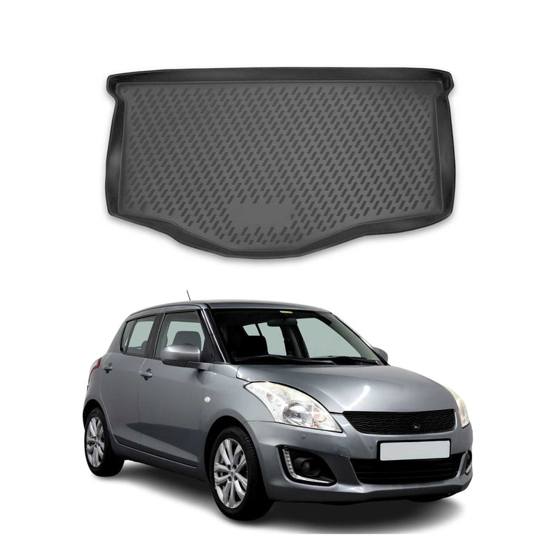 Kofferraummatte Kofferraumwanne für Suzuki Swift 2010-2017 Gummi TPE Schwarz