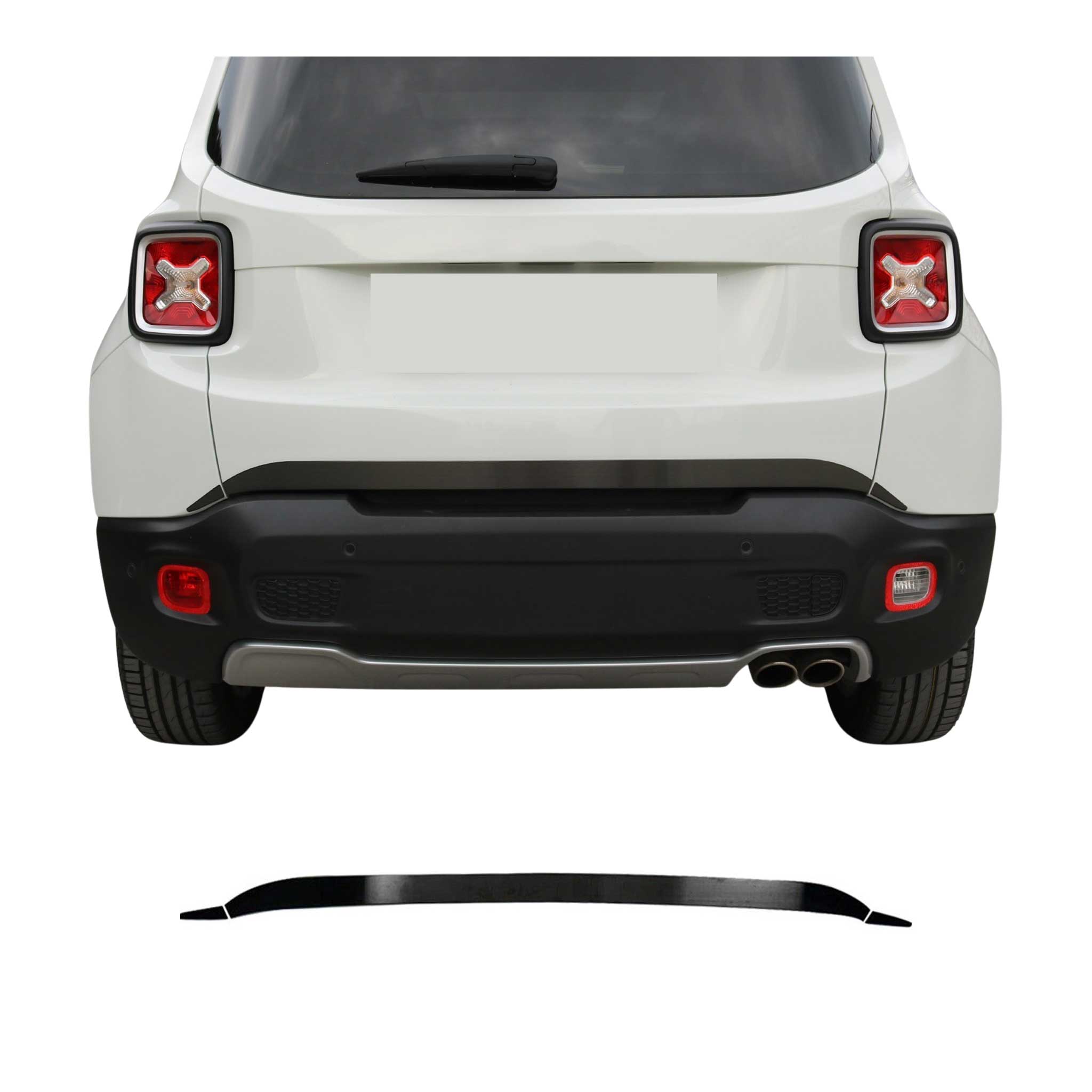 Kofferraumleiste Heckleiste für Jeep Renegade 2014-2024 Gebürstet Dunkel 3tlg
