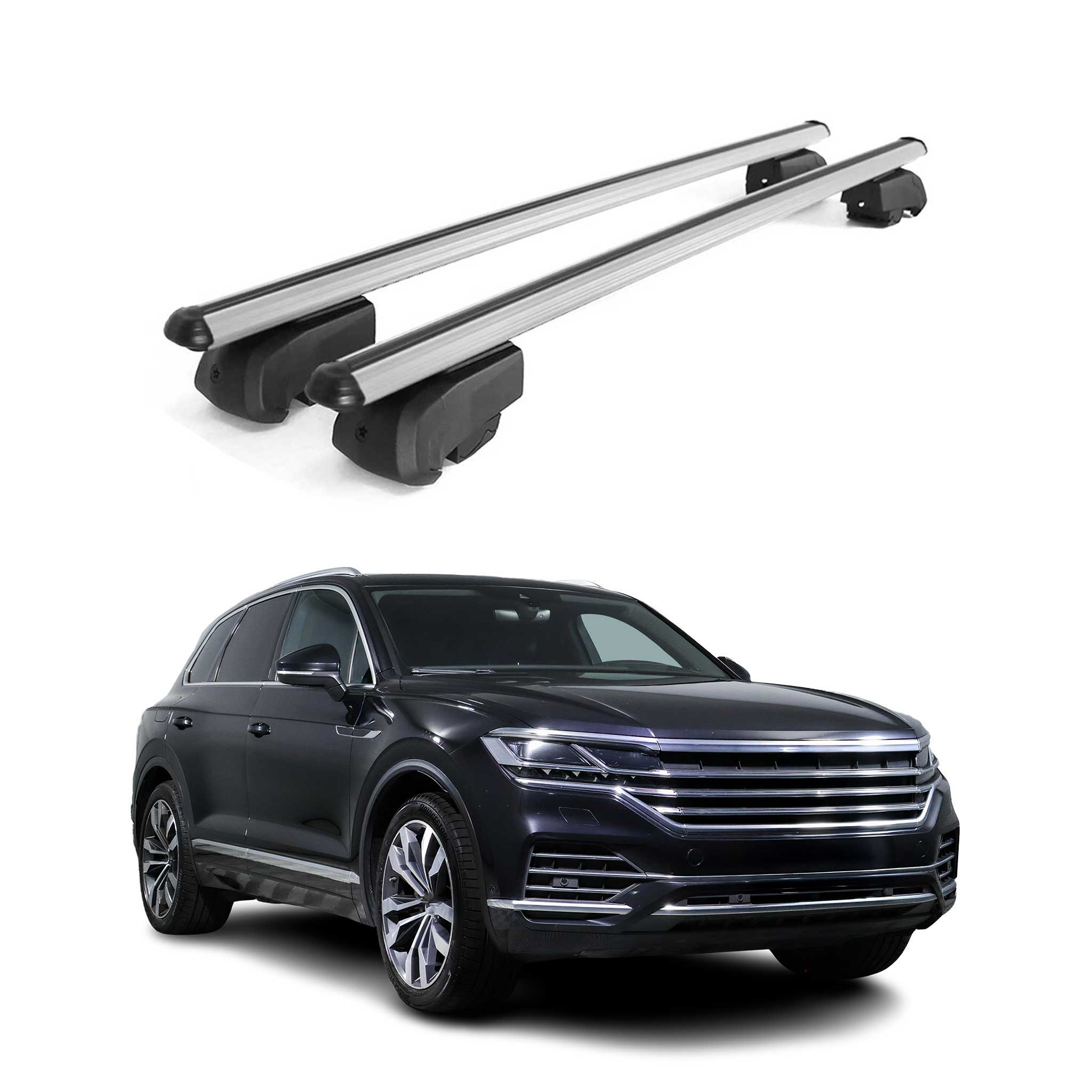 Dachträger Grundtäger für VW Touareg mk3 2018-2023 Pre-FL 75kg Alu Silber 2 tlg