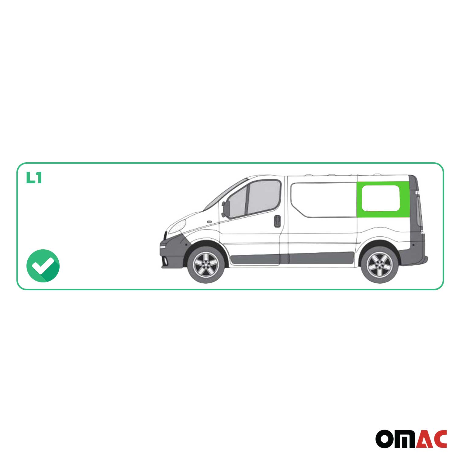 Auto Seitenfenster für Nissan Primastar 2001-2014 Links Seitenscheibe L1 Schwarz