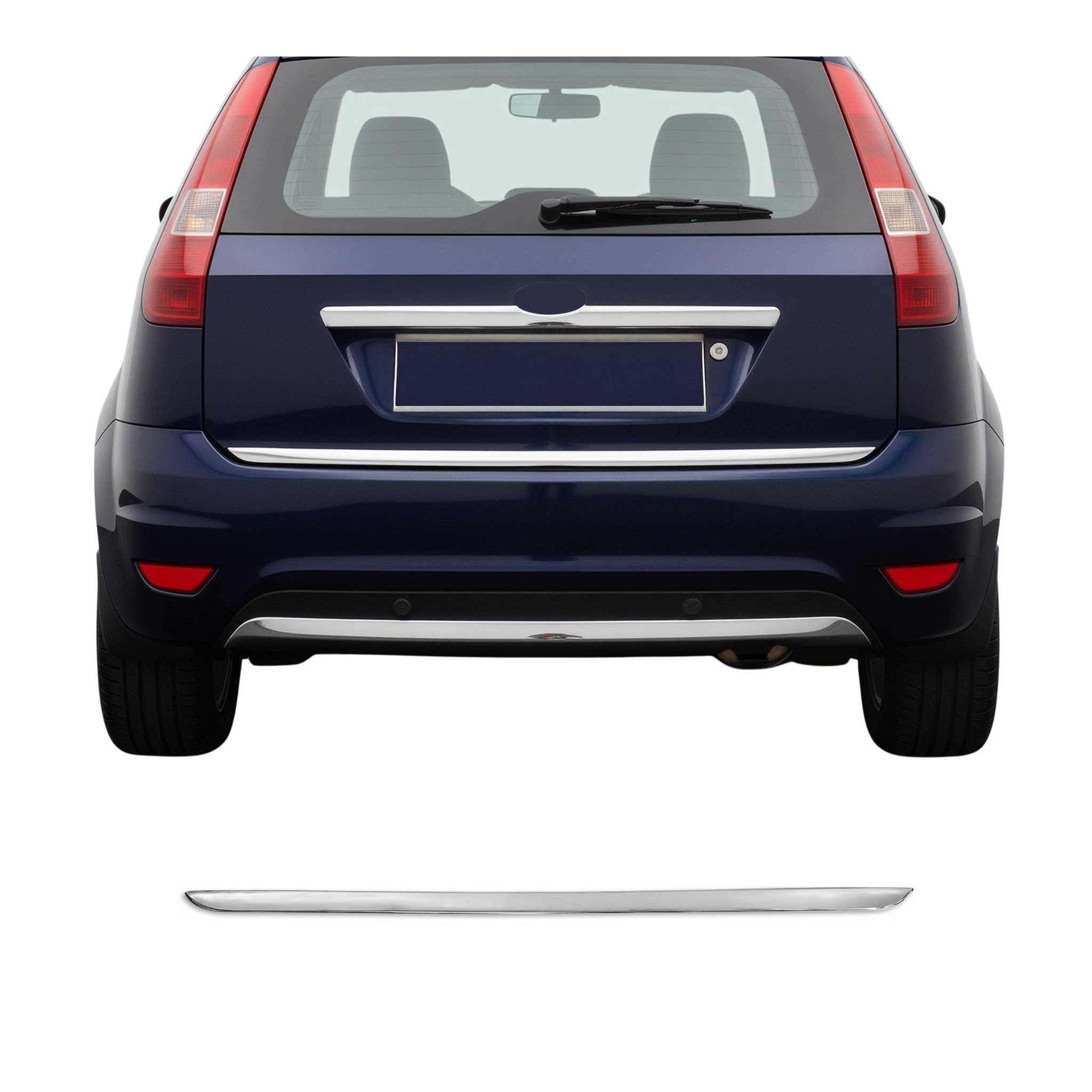 Kofferraumleiste Heckleiste für Ford Fiesta 2001-2008 Untere Edelstahl Chrom