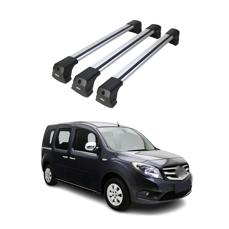 Dachträger Grundtäger für Mercedes Citan W415 2012-2021 75kg Alu Silber 3 tlg