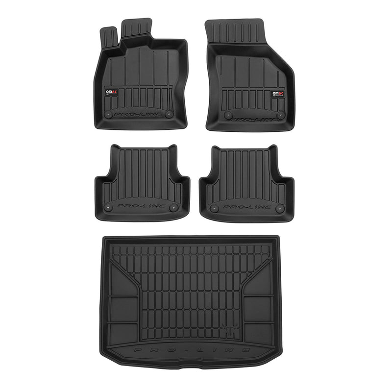 OMAC Fußmatten & Kofferraumwanne Set für Audi A3 8V Sportback 2012-2020 Gummi 5x