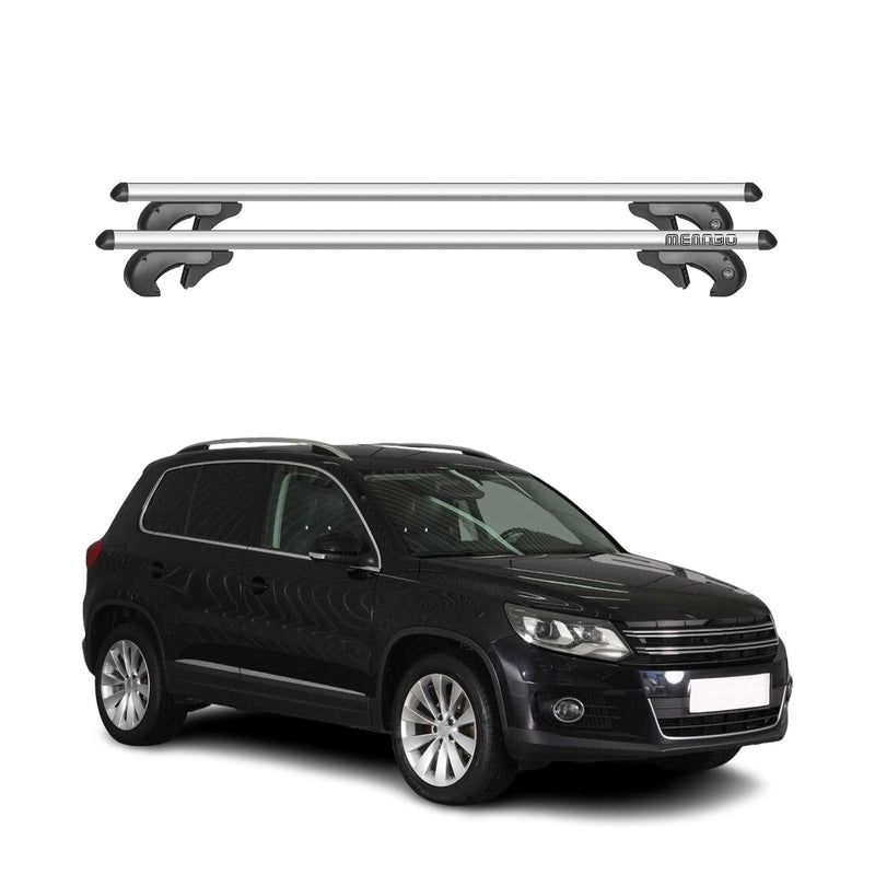 Menabo Dachträger Grundtäger für VW Tiguan Cross 5N 2011-2016 90kg Alu Silber 2x