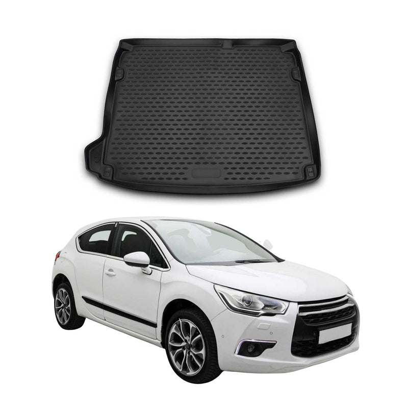 Kofferraummatte Kofferraumwanne für Citroen DS4 2011-2015 Gummi TPE Schwarz
