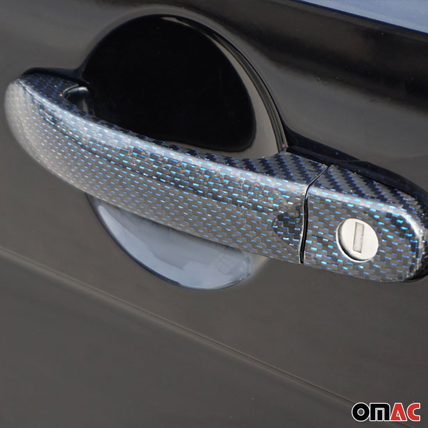 Türgriff Blende Carbon für VW Caddy 2003-2015 4Tür Kohlefaser Blau 8tlg