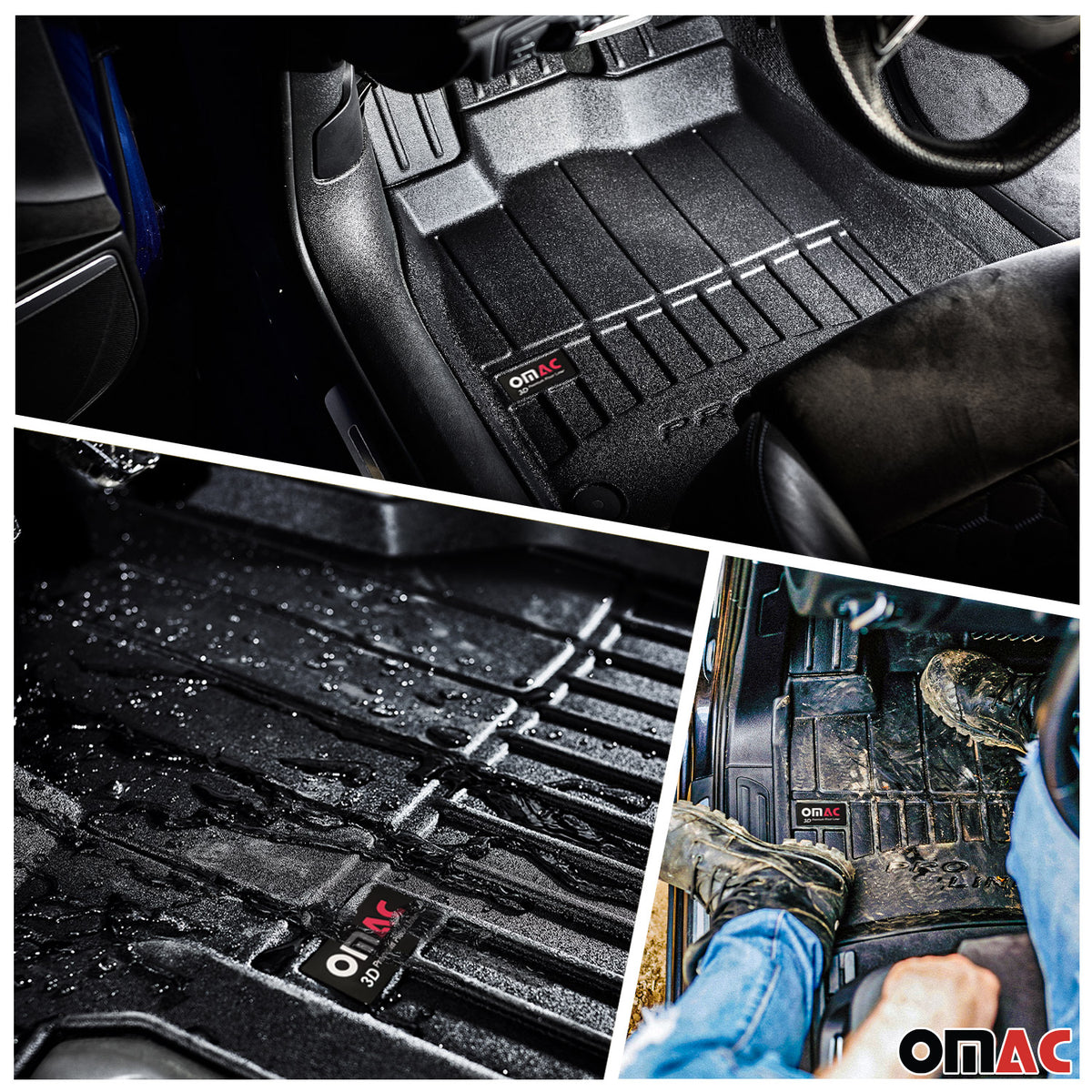 OMAC Fußmatten & Kofferraumwanne Set für Toyota RAV4 2013-2018