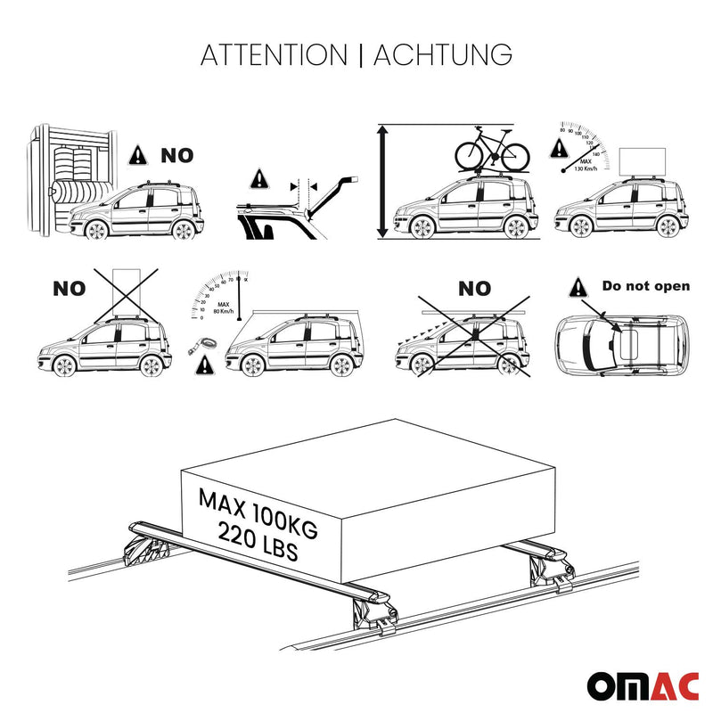 Dachträger Gepäckträger für Audi A6 Avant C6 2005-2011 Aluminium Schwarz TÜV 2x