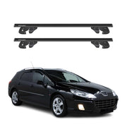 Dachträger Grundtäger für Peugeot 407 Kombi 2004-2011 Alu 90kg TÜV Schwarz 2tlg
