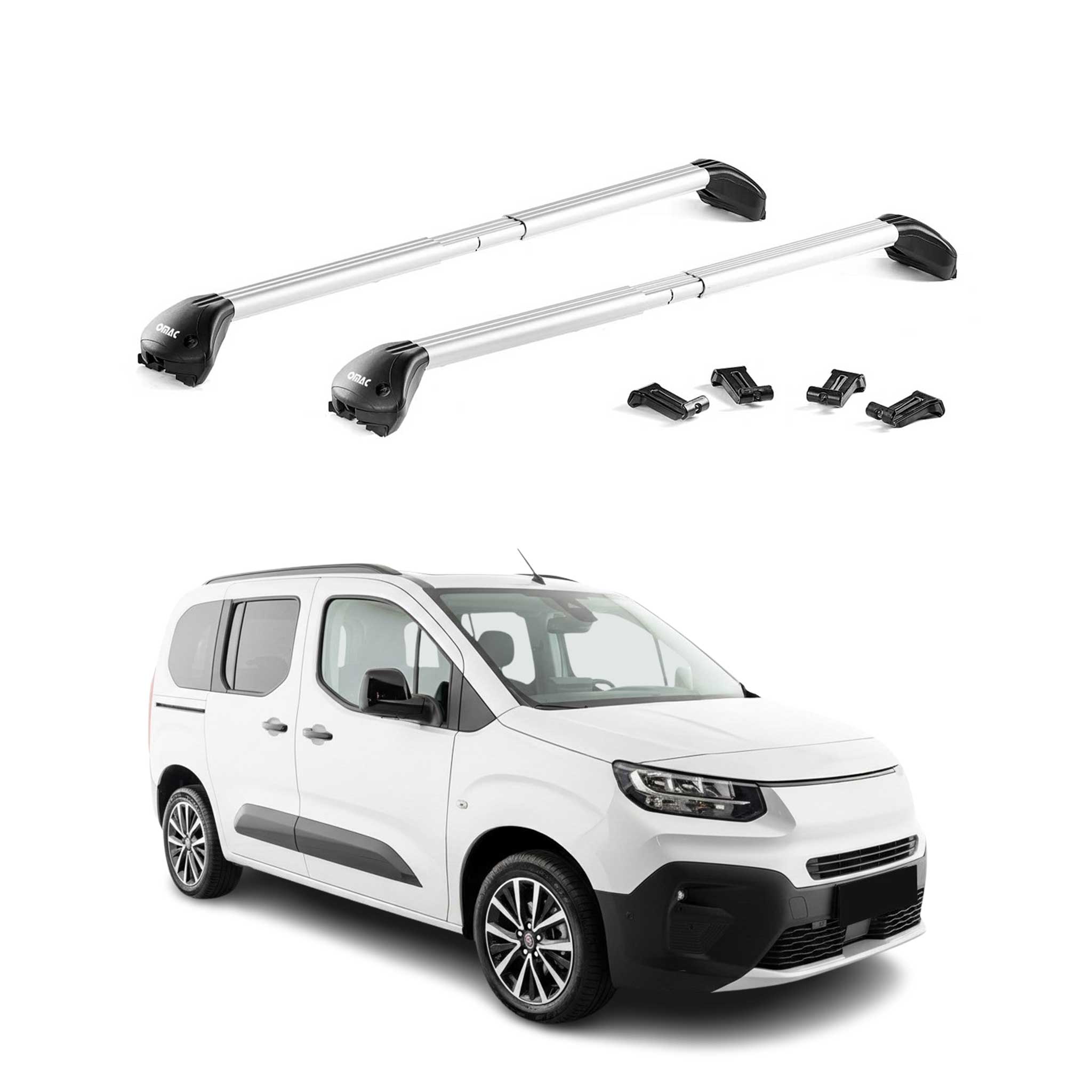 Dachträger Grundtäger für Fiat Doblo 2024-2026 5Tür 100kg Alu Silber 2 tlg ABE