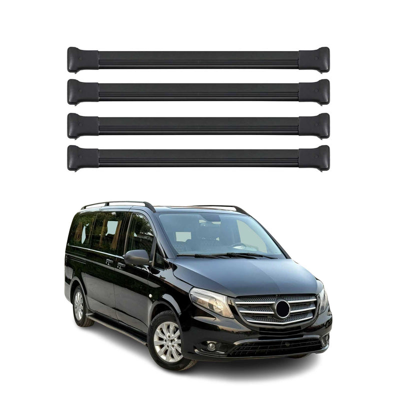 Dachträger Grundtäger für Mercedes Vito W447 2014-2025 75kg Alu Schwarz 4 tlg