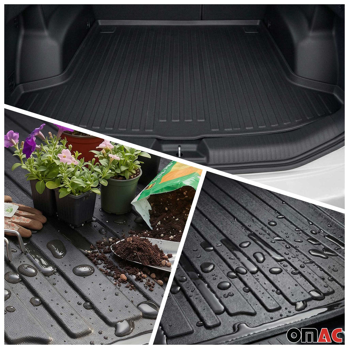 OMAC Fußmatten & Kofferraumwanne Set für Toyota Corolla Limo 2013-2019 Schwarz