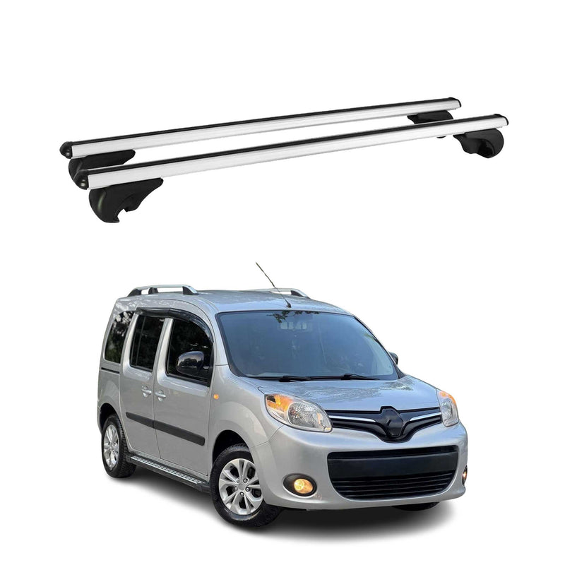 Dachträger Grundtäger für Renault Kangoo mk2 2007-2021 75kg Alu Silber 2 tlg